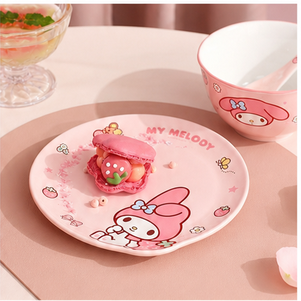 マイメロディ 7インチ セラミックプレート 18cm ピンク