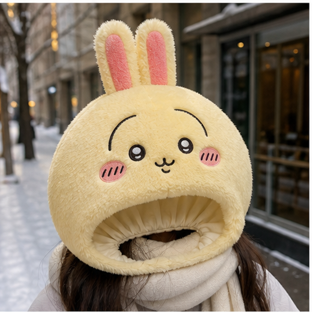 ちいかわ うさぎ もこもこ防寒フード