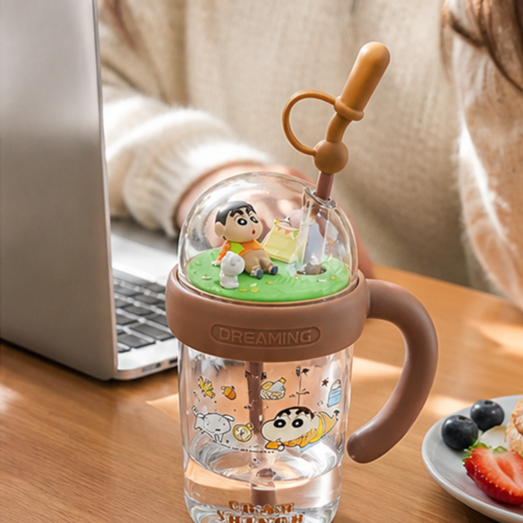 クレヨンしんちゃん ジオラマドーム Tritanストローカップ ハンドル付き