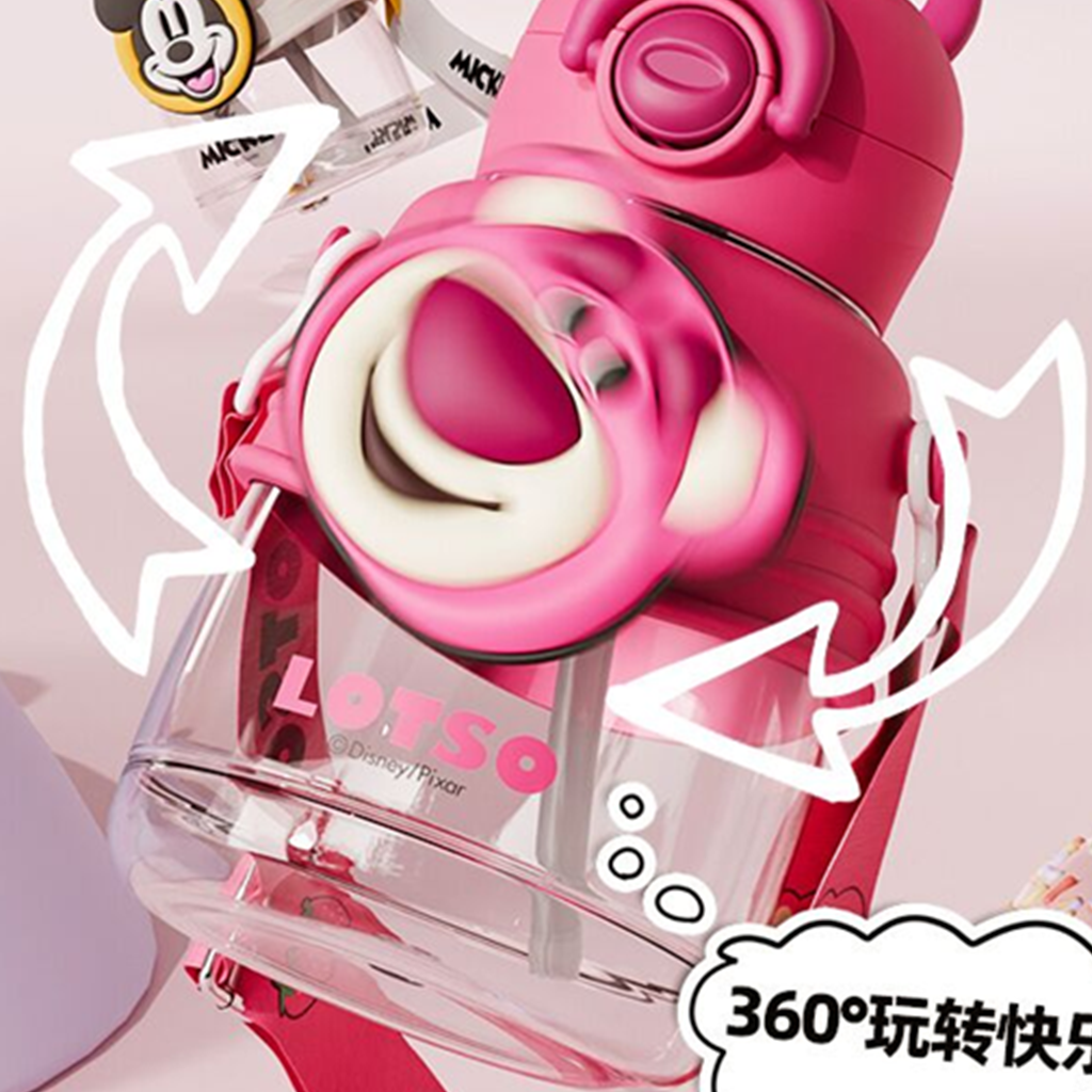 ディズニー／ピクサー ロッツォ 750ml 回転ロック式ストローボトル ピンク