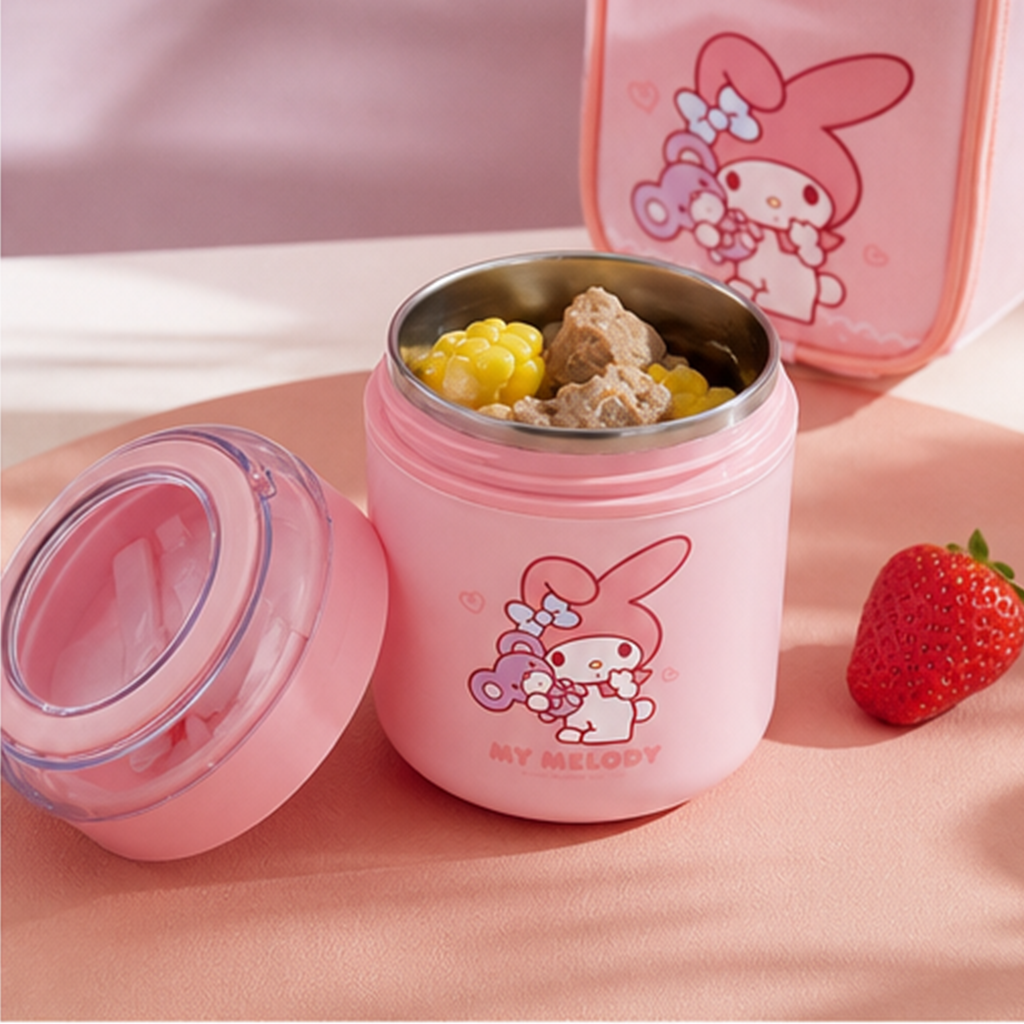 マイメロディ 520ml 304ステンレス 保温フードジャー ピンク