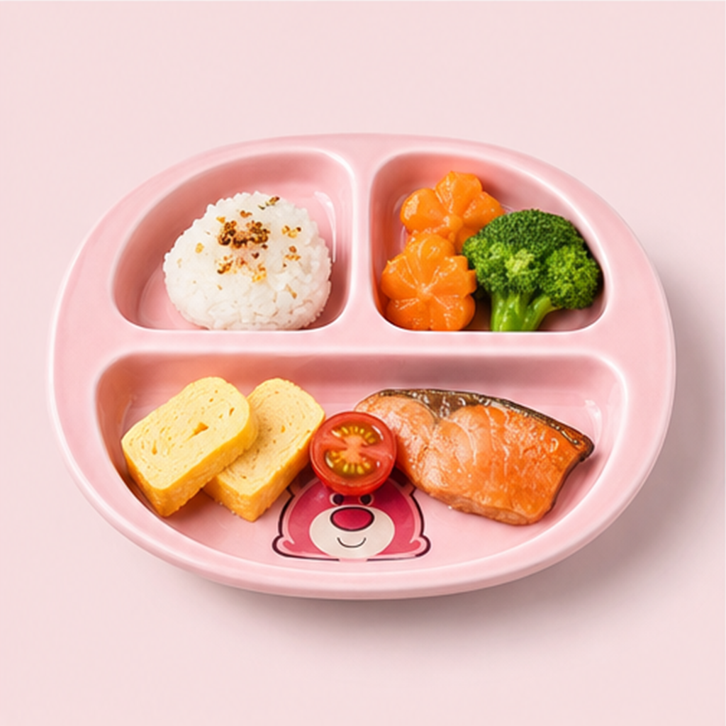 ロッツォ ピンク3分割セラミックプレート