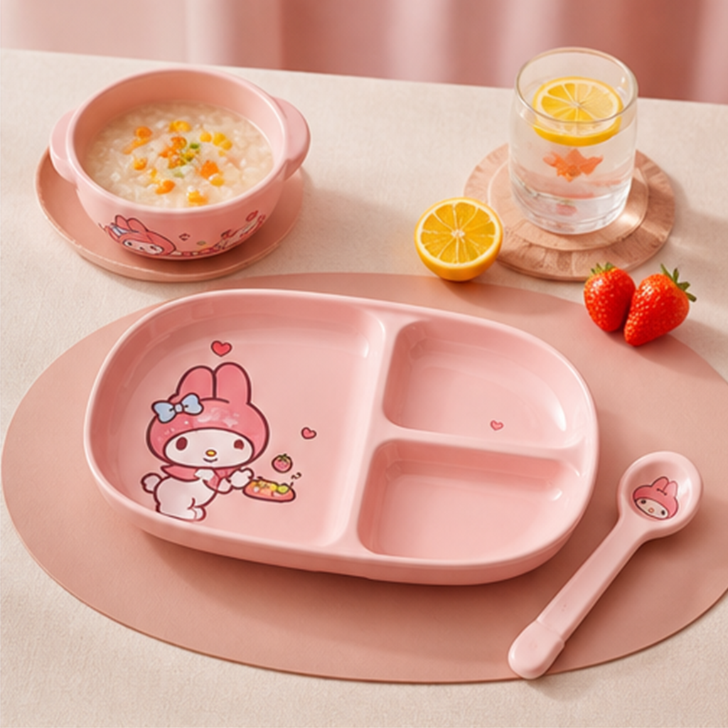 マイメロディ 3仕切りセラミックプレート 食器セット