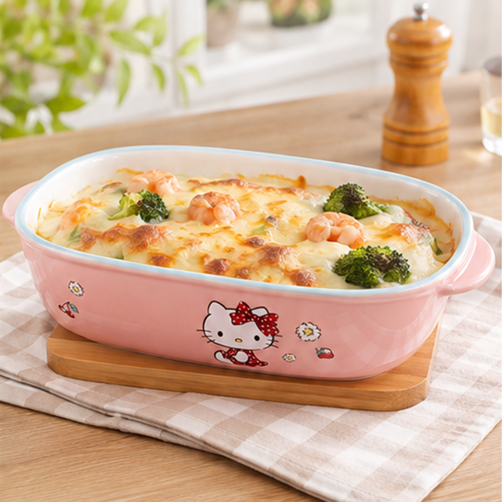 サンリオ ハローキティ 900ml 両手付き セラミックベーキングディッシュ