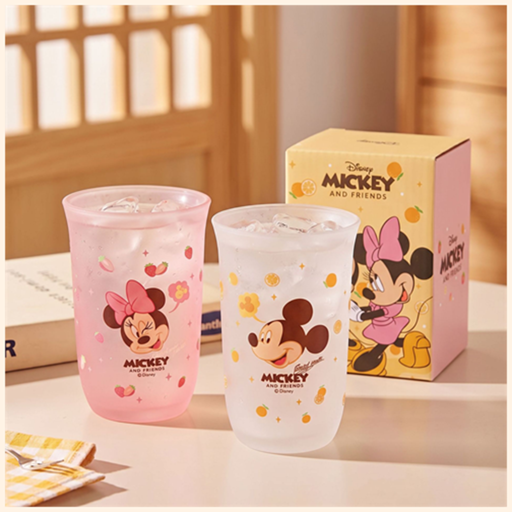 ディズニー ミッキー＆ミニー 350ml フロストガラスタンブラー 2個ギフトセット