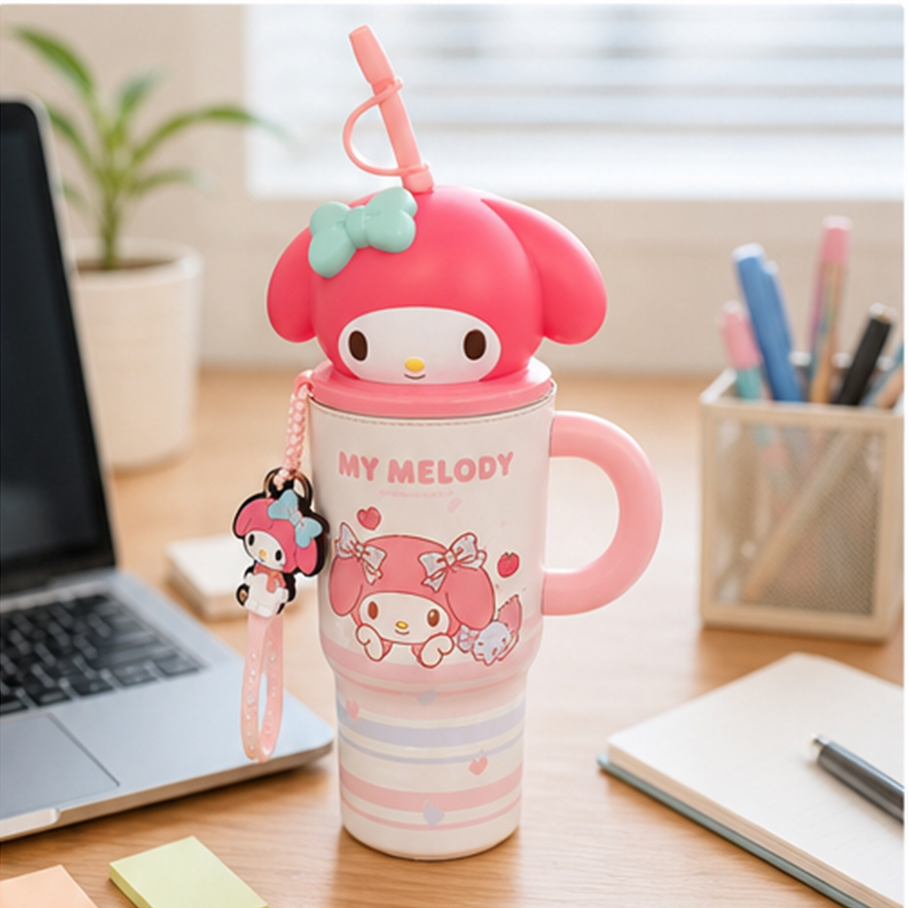 マイメロディ 580ml ストロー付き保温タンブラー