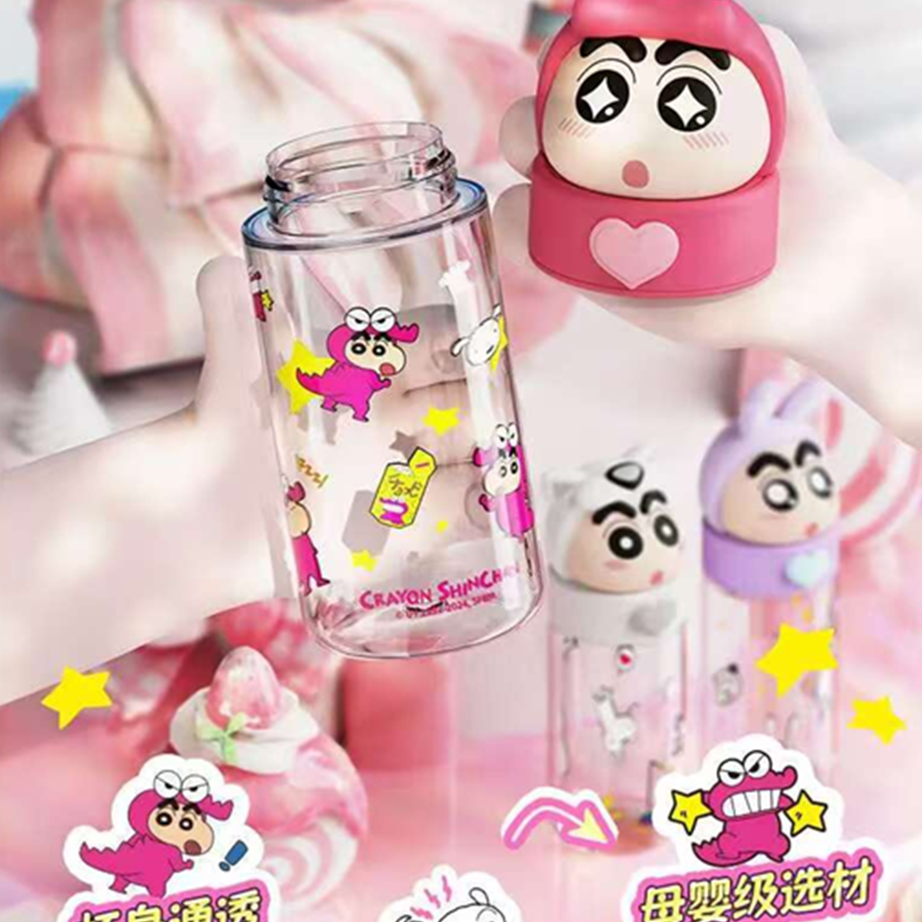 クレヨンしんちゃん×サンリオ 直飲みボトル 500ml ピンク