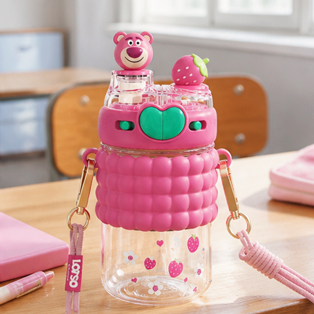 ディズニー／ピクサー ロッツォ 580ml 電話型 2WAYストローボトル ピンク