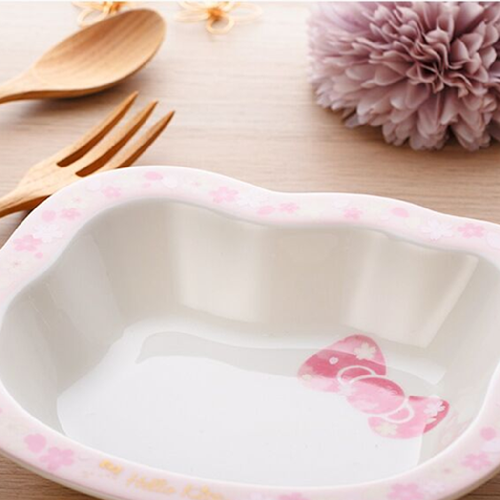ハローキティ 桜柄 8インチ セラミック深皿 ピンク