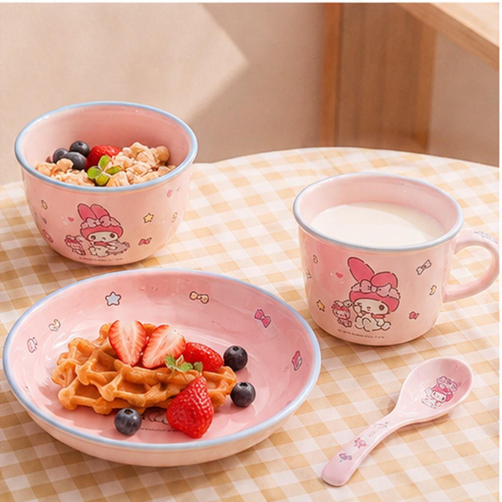 サンリオ マイメロディ セラミック食器 4点ギフトセット ピンク