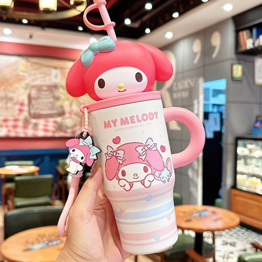 マイメロディ 3Dふた付きステンレスストローカップ 580ml