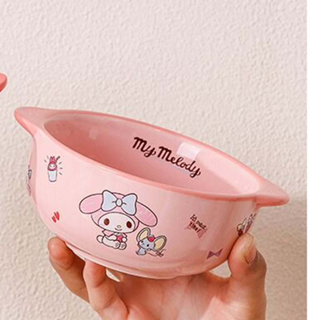 サンリオ マイメロディ 両手付きセラミックボウル 350ml ピンク