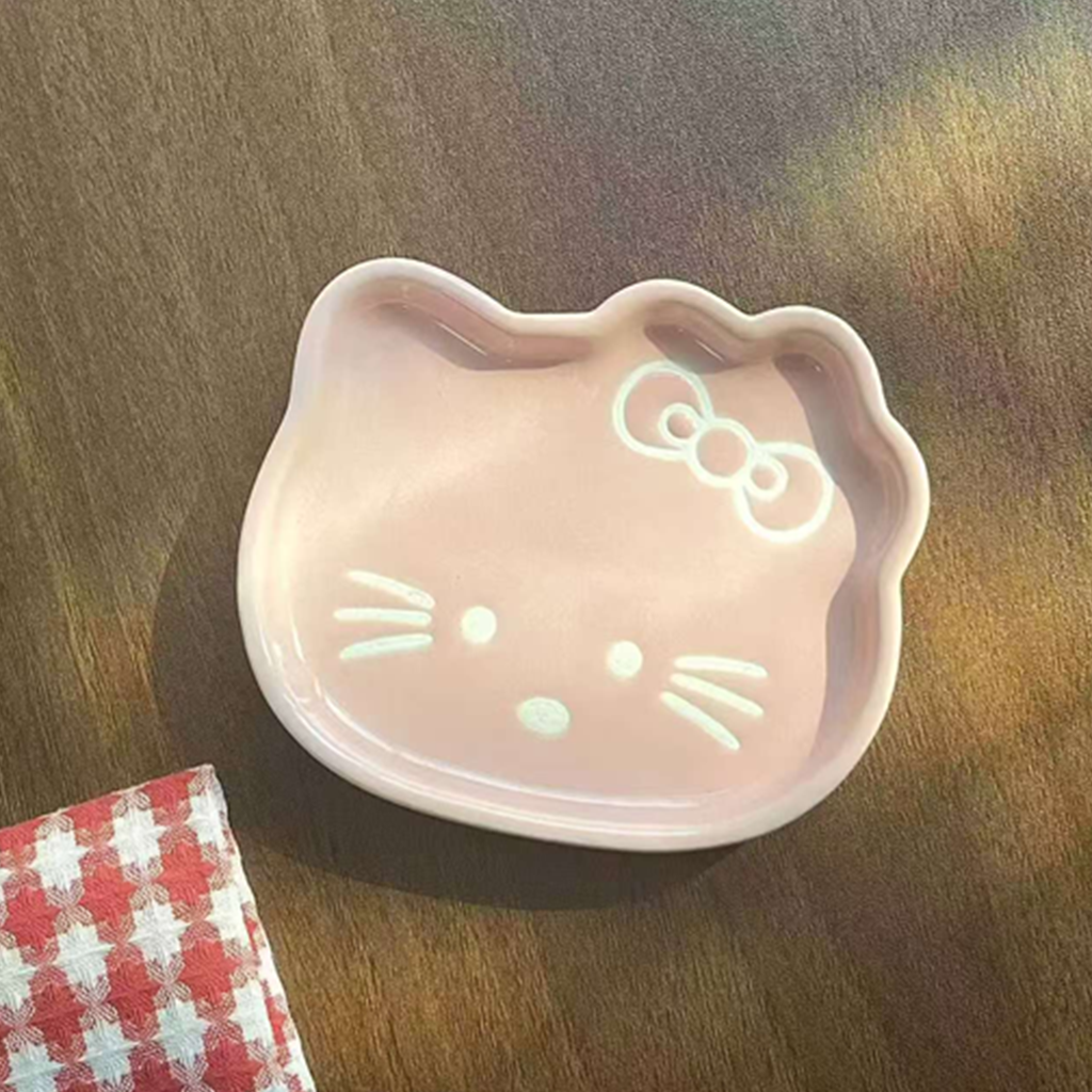 ハローキティ フェイス型セラミックディップ皿 ピンク