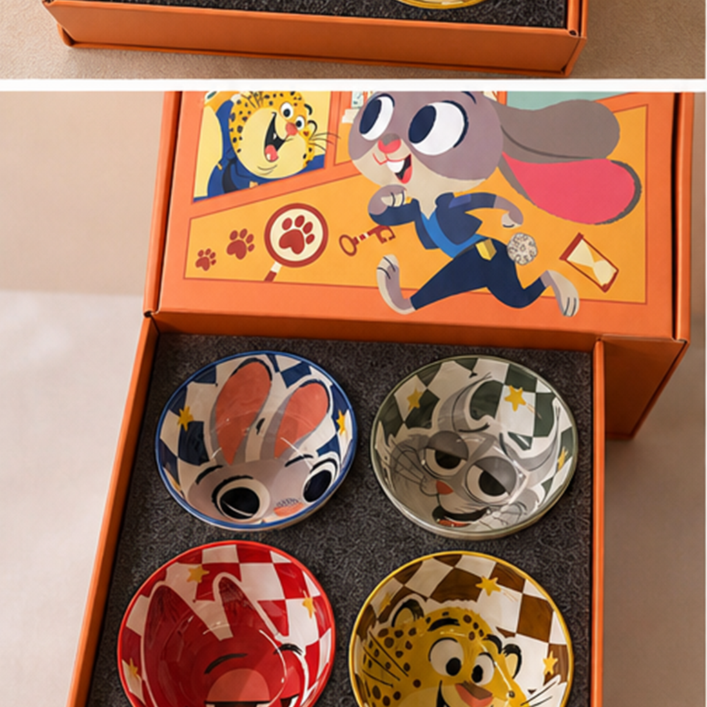ディズニー ズートピア キャラクターセラミックボウル 4個ギフトセット