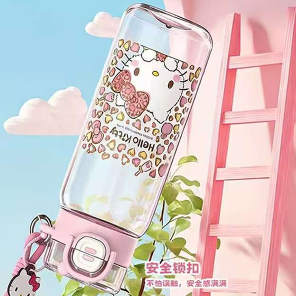 ハローキティ 2WAYストローウォーターボトル 750ml ピンク