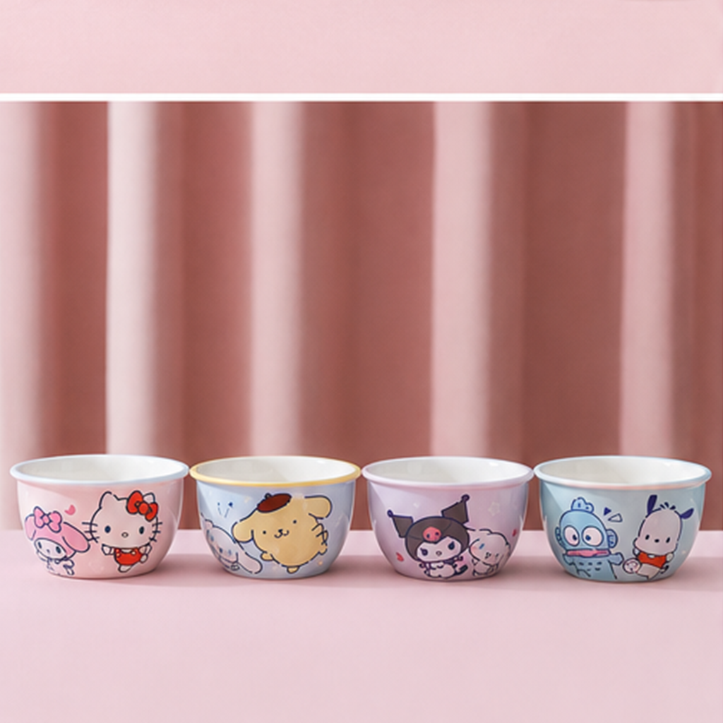 サンリオ キャラクターズ 430ml セラミックライスボウル 4個ギフトセット
