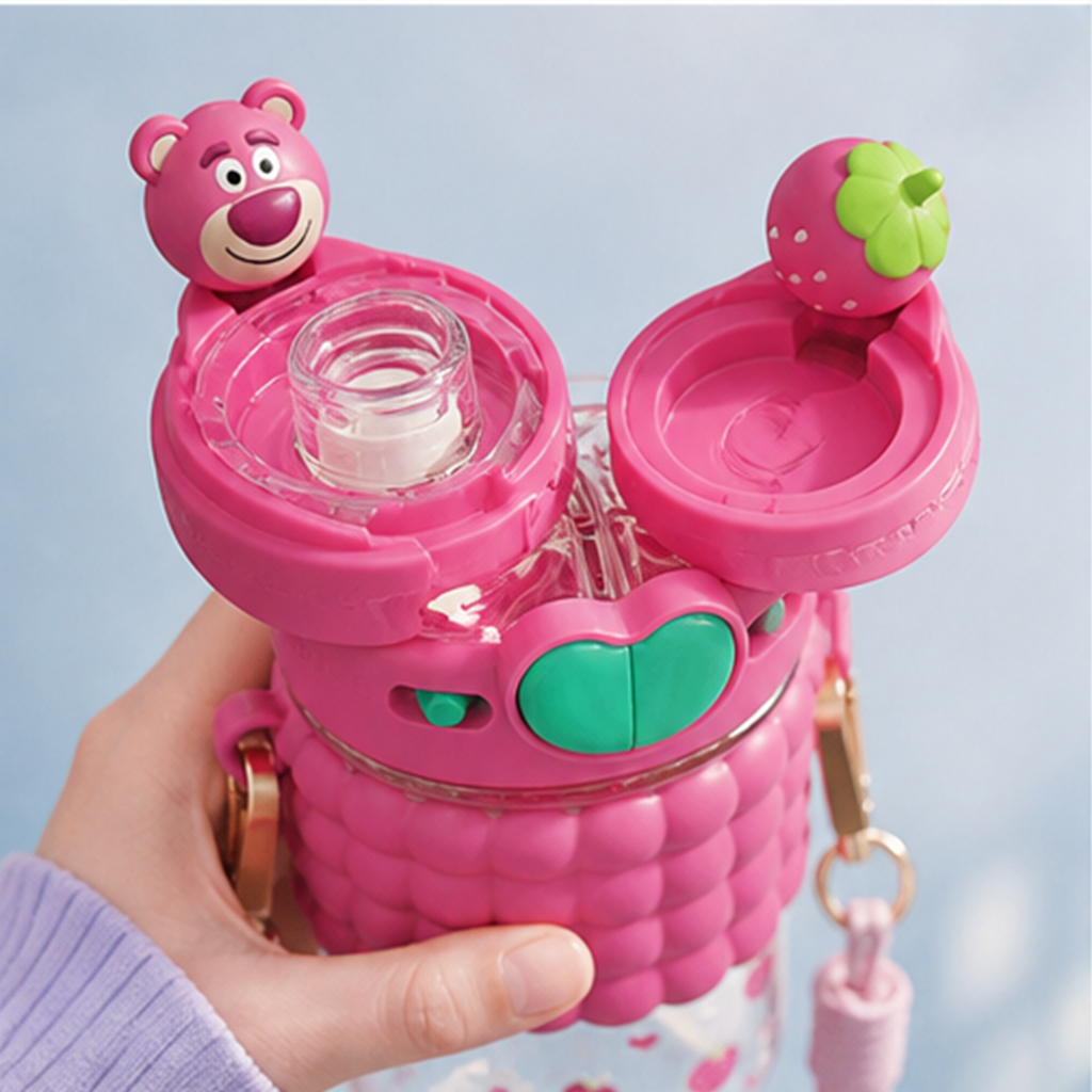 ディズニー／ピクサー ロッツォ 580ml 電話型 2WAYストローボトル ピンク