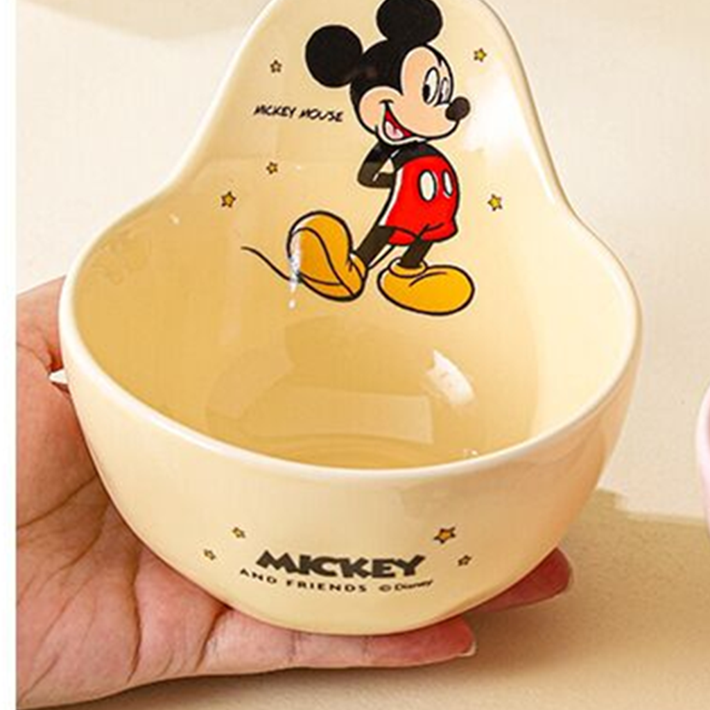 ミッキーマウス セラミックライスボウル＆スプーン 340ml イエロー