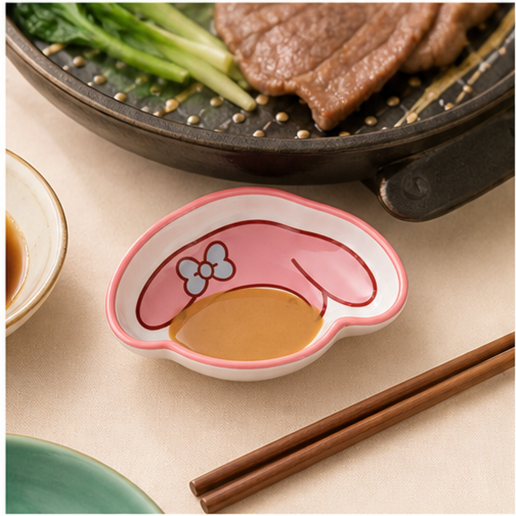 マイメロディ フェイス型ミニ陶磁器プレート