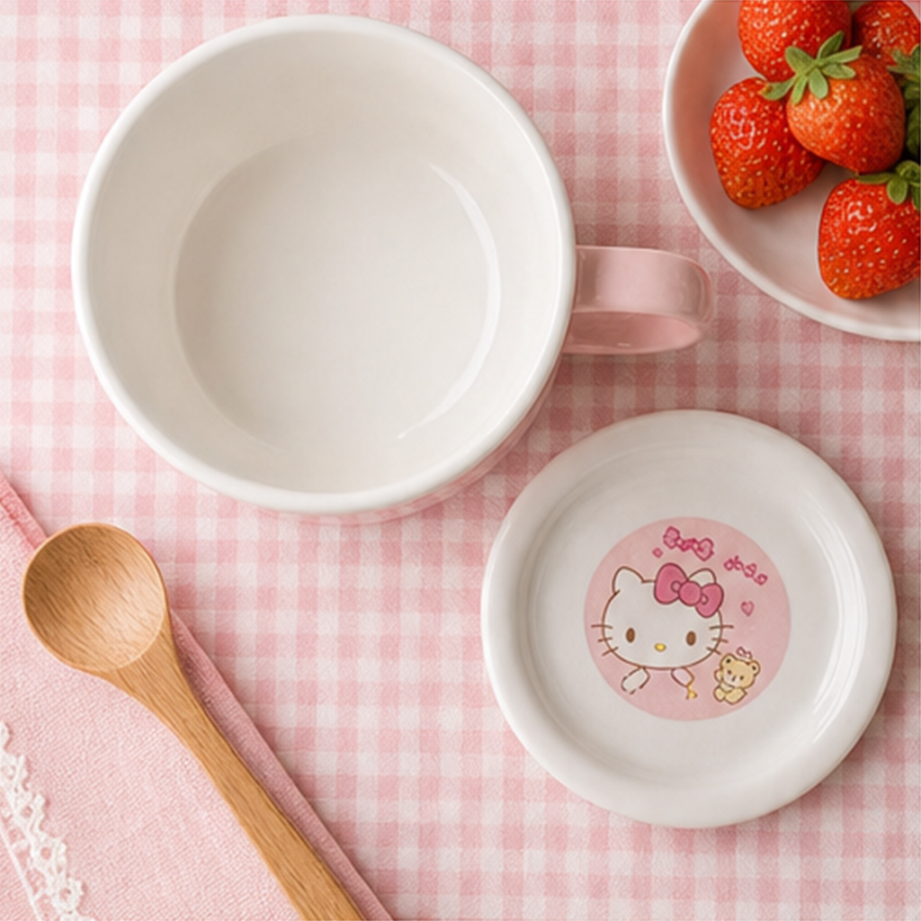 サンリオキャラクター ふた付き陶器ヌードルボウル