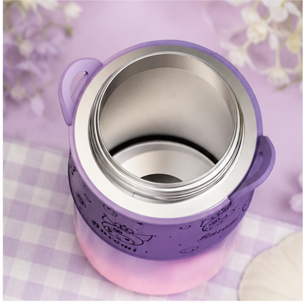 クロミ 560ml 316ステンレス ストロー保温ボトル パープル