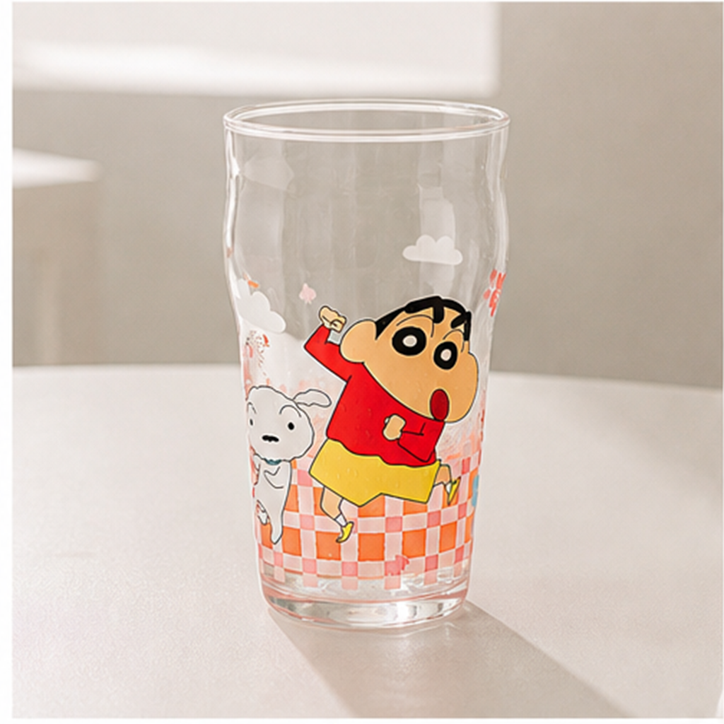 クレヨンしんちゃん 500ml ガラスタンブラー ピンク