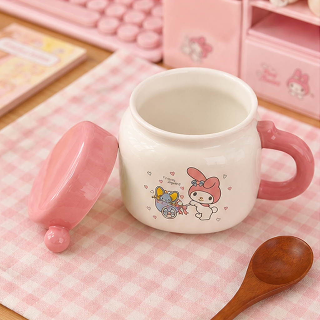 サンリオ マイメロディ ふた付きセラミックマグ ギフトボックス入り ピンク
