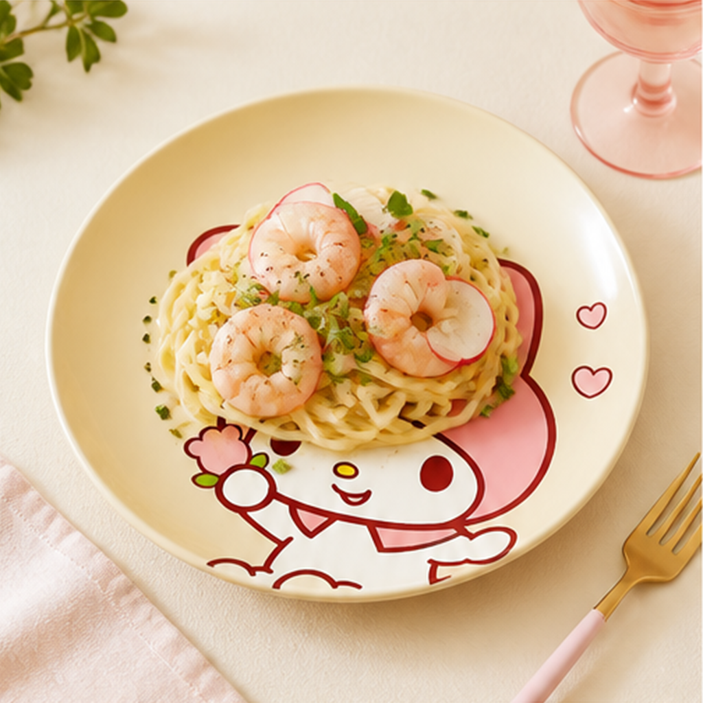 サンリオ マイメロディ 8インチ セラミックディナープレート クリーム