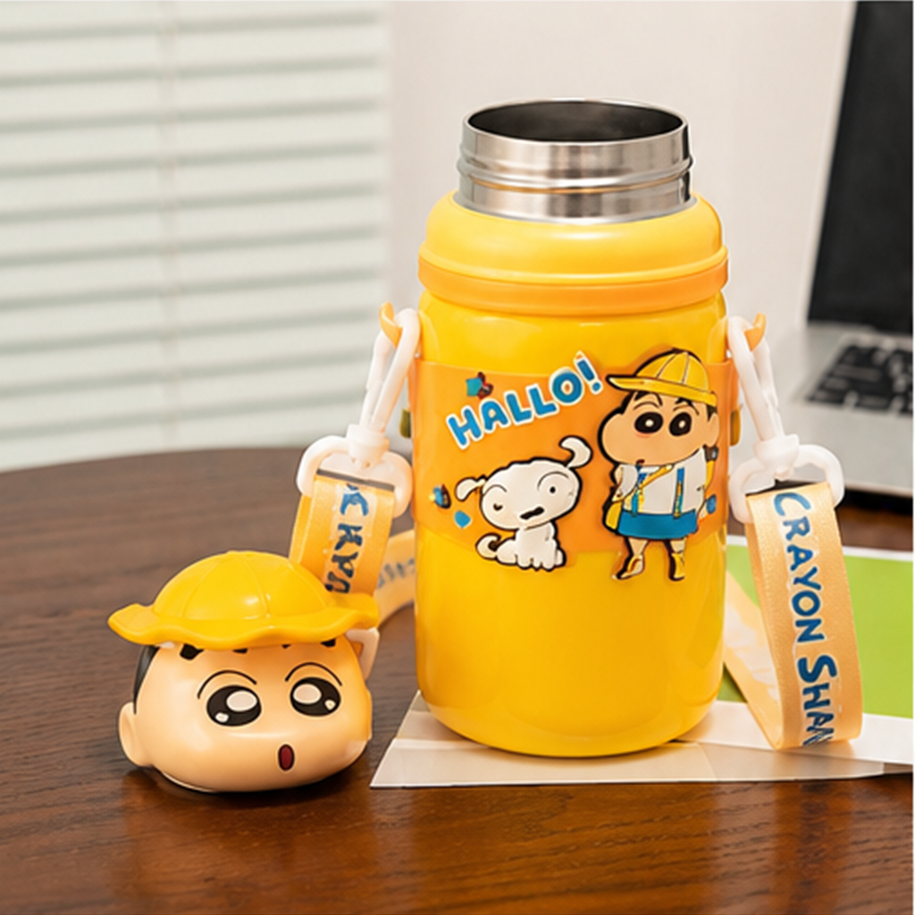 クレヨンしんちゃん 520ml 316ステンレス 保温ストローボトル イエロー
