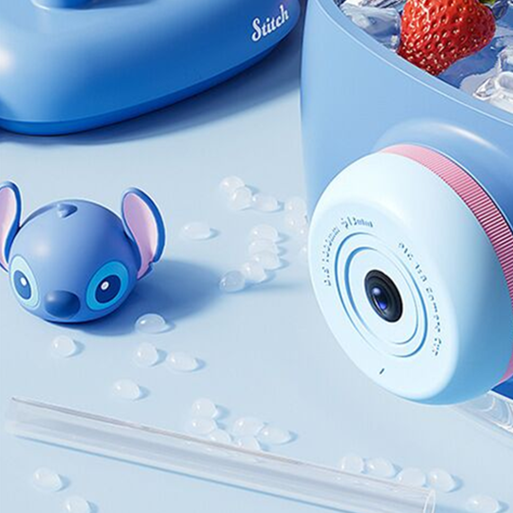 ディズニー スティッチ カメラ型2WAYストローカップ ブルー