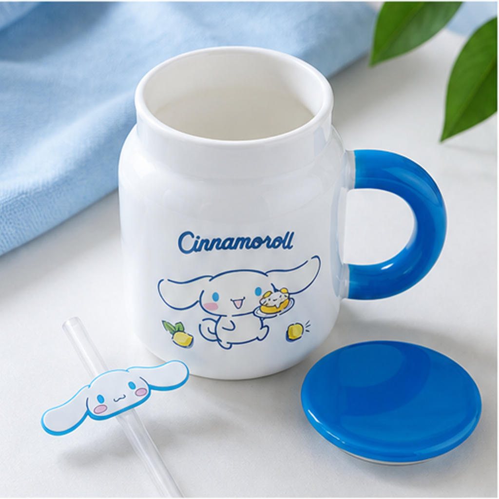 サンリオ シナモロール 400ml ふた付きセラミックストローマグ