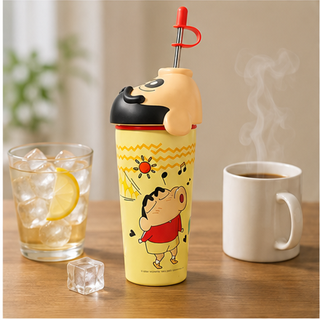クレヨンしんちゃん 635ml 立体ふた付き 316ステンレス ストローボトル