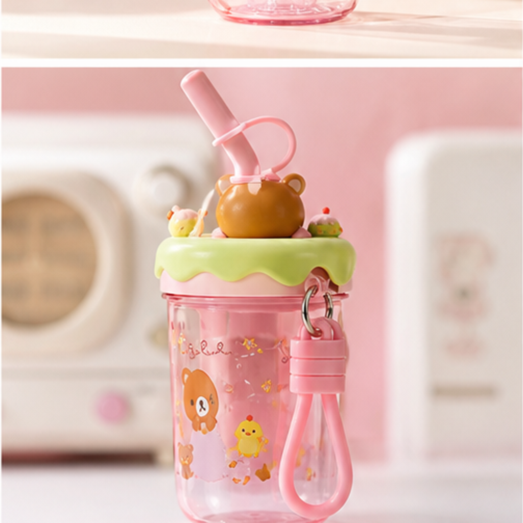 リラックマ 370mlかき混ぜストローカップ