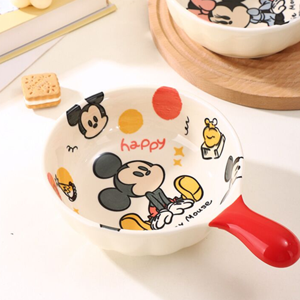 ディズニー ミッキーマウス 600ml セラミックハンドルボウル レッド