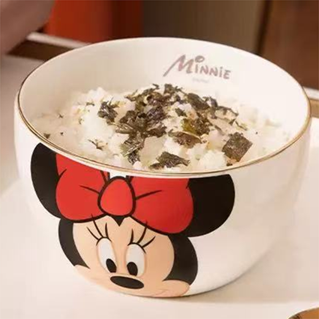 ミニーマウス ゴールドリム陶磁器ボウル