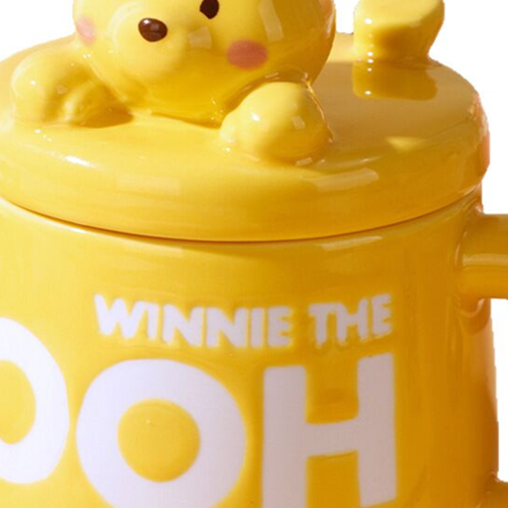 ディズニー くまのプーさん 300ml 立体ふた付き セラミックマグ イエロー
