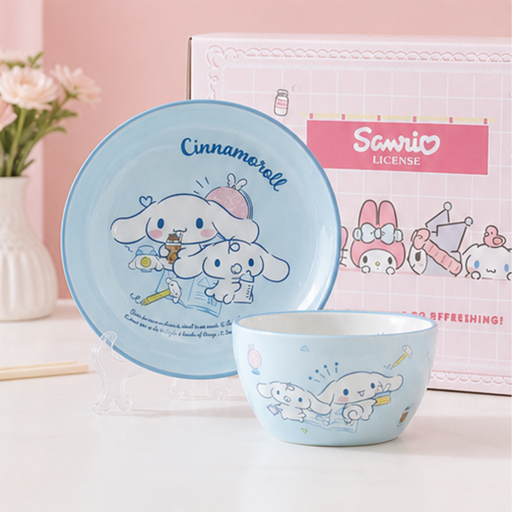 シナモロール セラミック食器 4点ギフトセット ブルー