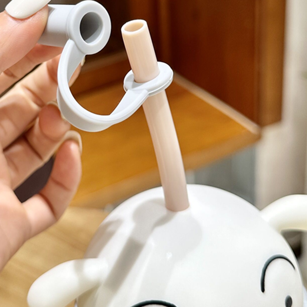 クレヨンしんちゃん シロ 880ml 大ハンドル 保温ストローボトル ホワイト