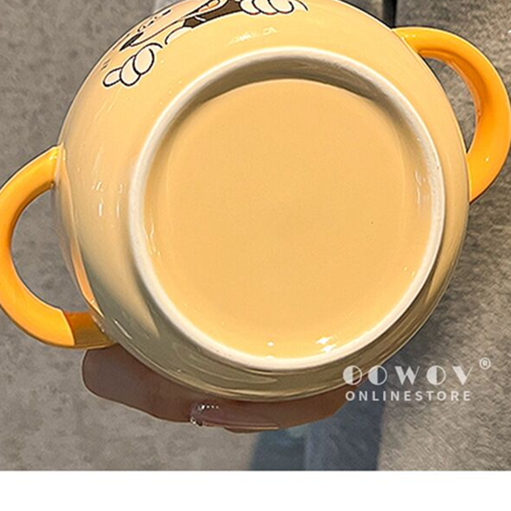 ミッキーマウス 両手付きセラミックボウル＆スプーン 400ml