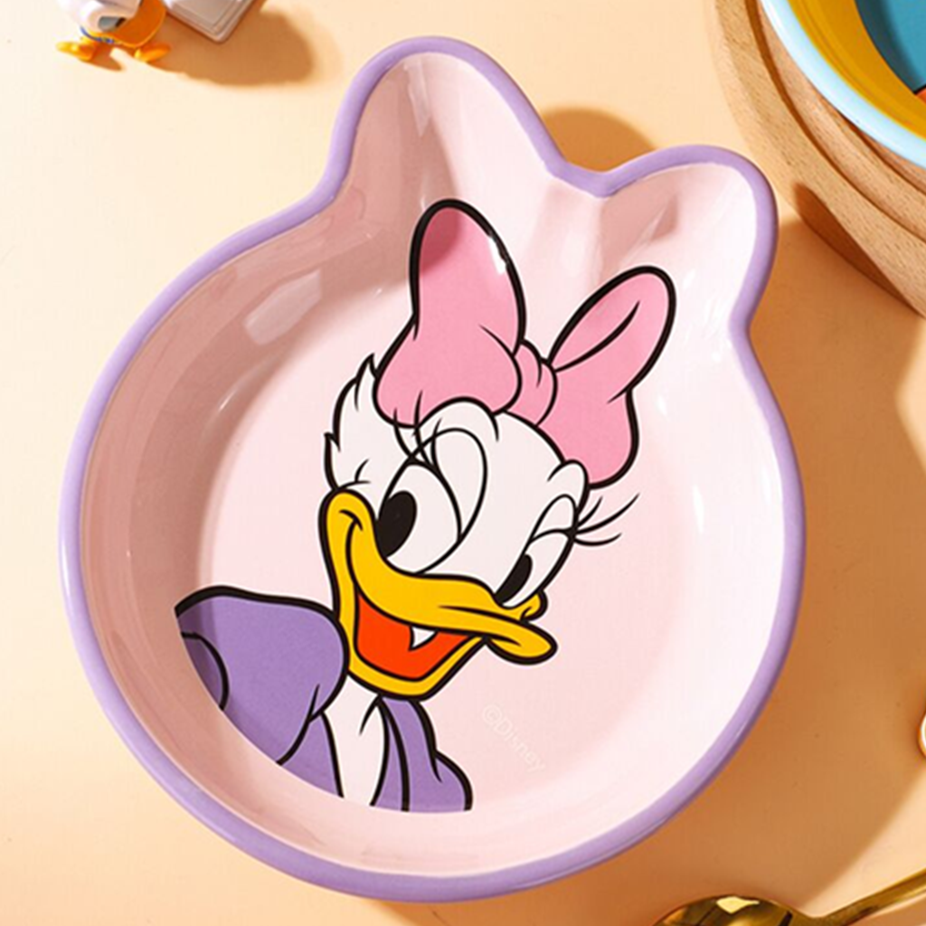 ディズニー デイジーダック 異形セラミックプレート ピンク 約20×23.5cm