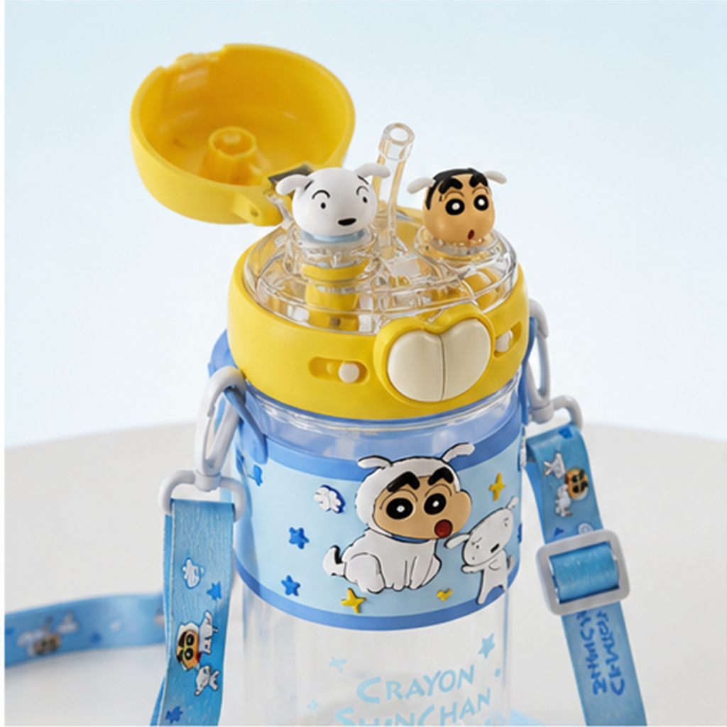 クレヨンしんちゃん シロ 580ml 2WAY Tritanストローボトル ブルー