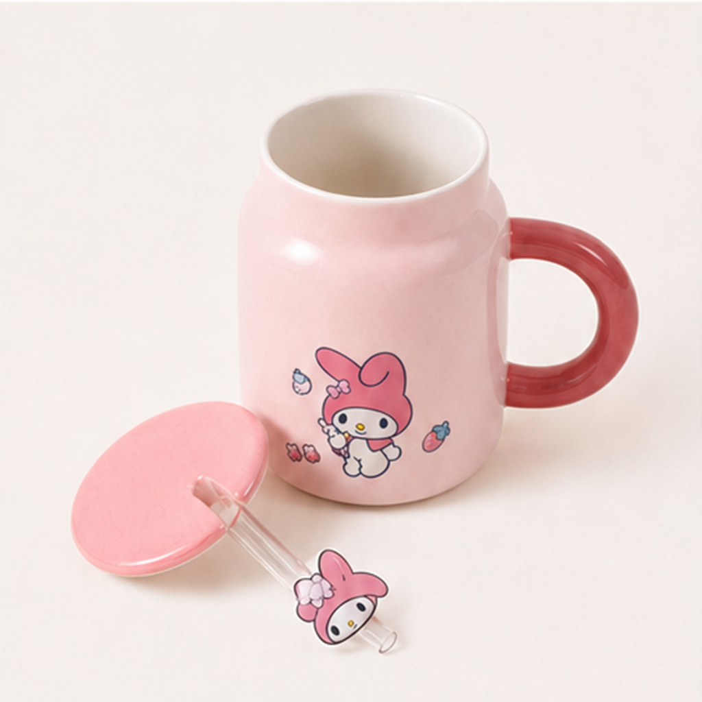 マイメロディ ストロー付き陶器マグ 400ml