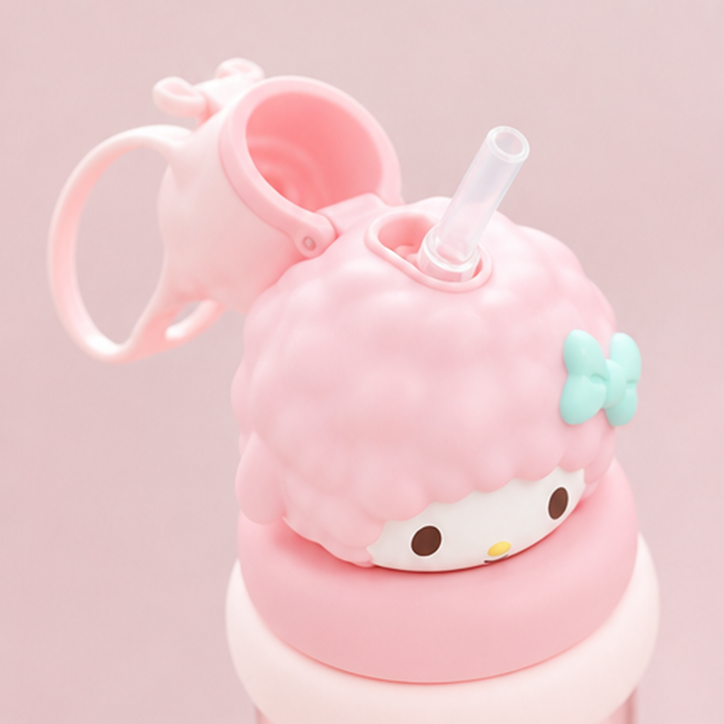 サンリオ マイスウィートピアノ 1200ml 大容量ストロー付きキッズボトル ピンク