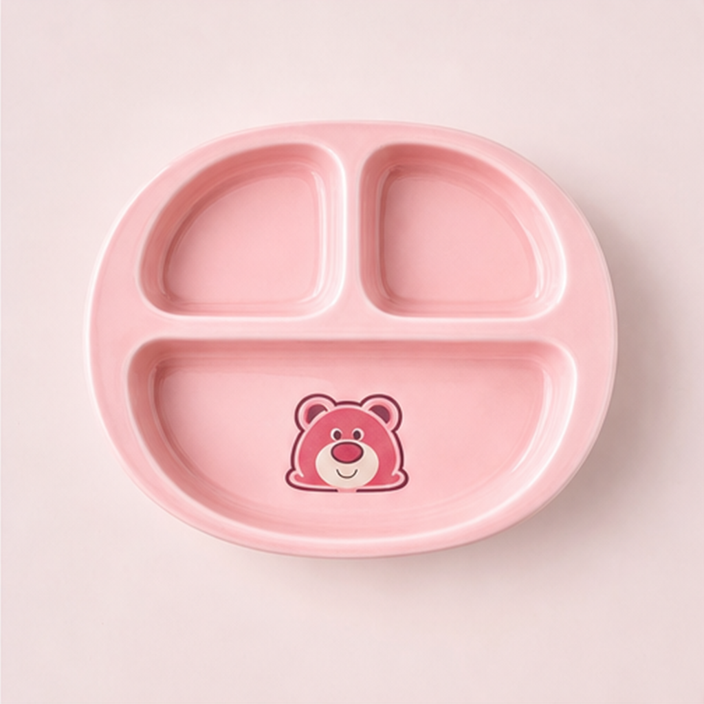ロッツォ ピンク3分割セラミックプレート