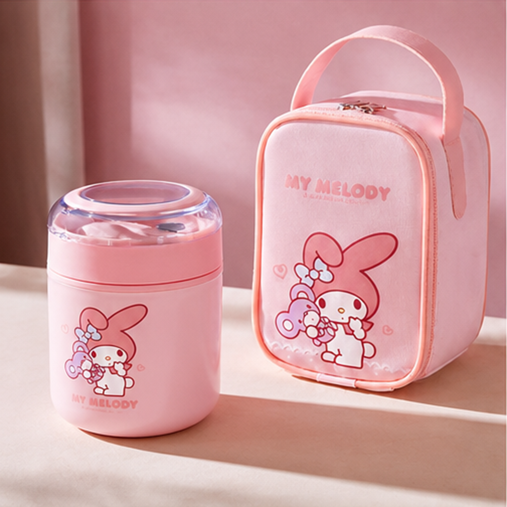 マイメロディ 520ml 304ステンレス 保温フードジャー ピンク