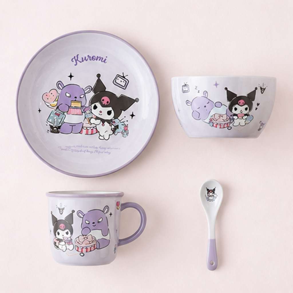 サンリオ クロミ セラミック食器 4点ギフトセット パープル