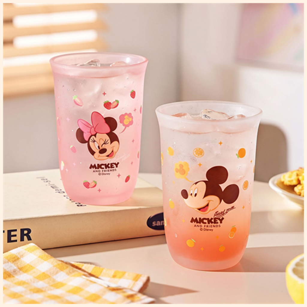 ディズニー ミッキー＆ミニー 350ml フロストガラスタンブラー 2個ギフトセット