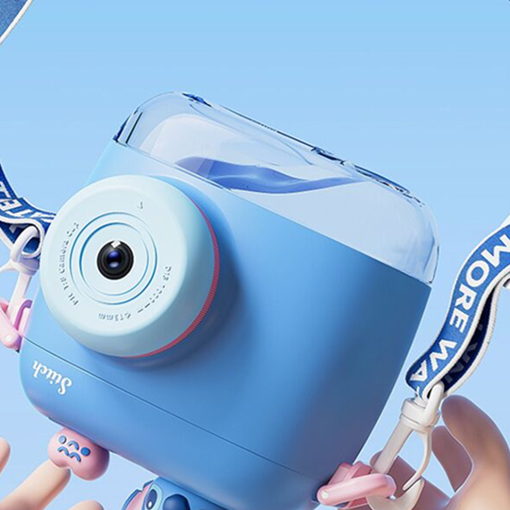 ディズニー スティッチ カメラ型2WAYストローカップ ブルー