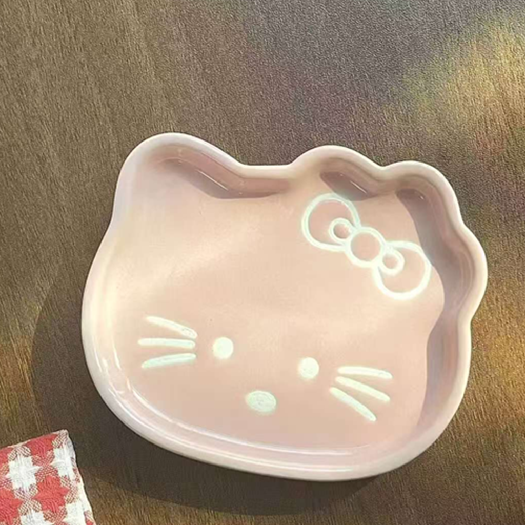 ハローキティ フェイス型セラミックディップ皿 ピンク