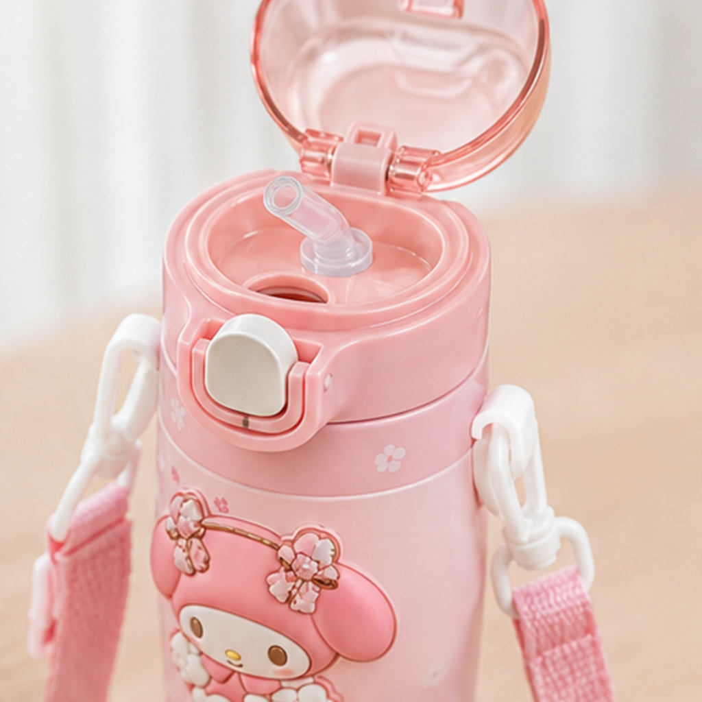 マイメロディ 580ml 2WAYキッズ保温ボトル ショルダー付き